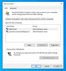 change password windows 10 without microsoft account