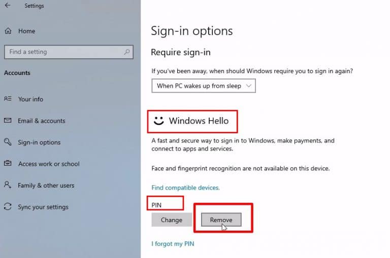 How to Disable Windows Hello Pin | Windows Password Reset